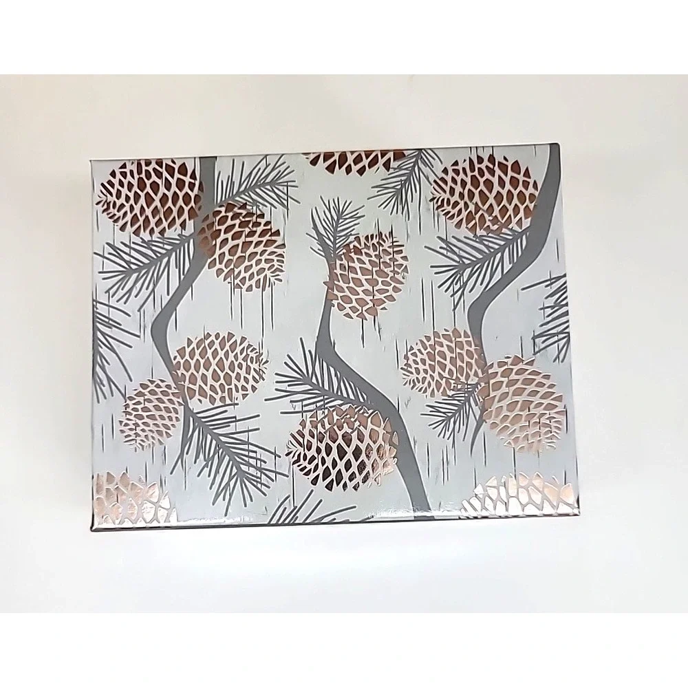 Lot Of 5 Decorative Christmas Gift Boxes-Stars-Snowflake-Pincone-Cheers